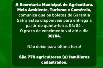 Entrega de boletos do Garantia Safra