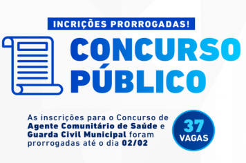 Concurso Público: Inscrições Prorrogadas 