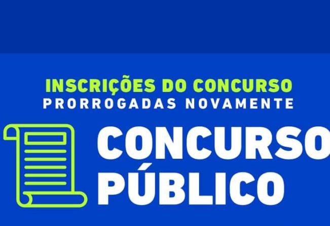 Concurso Público: Inscrições prorrogadas